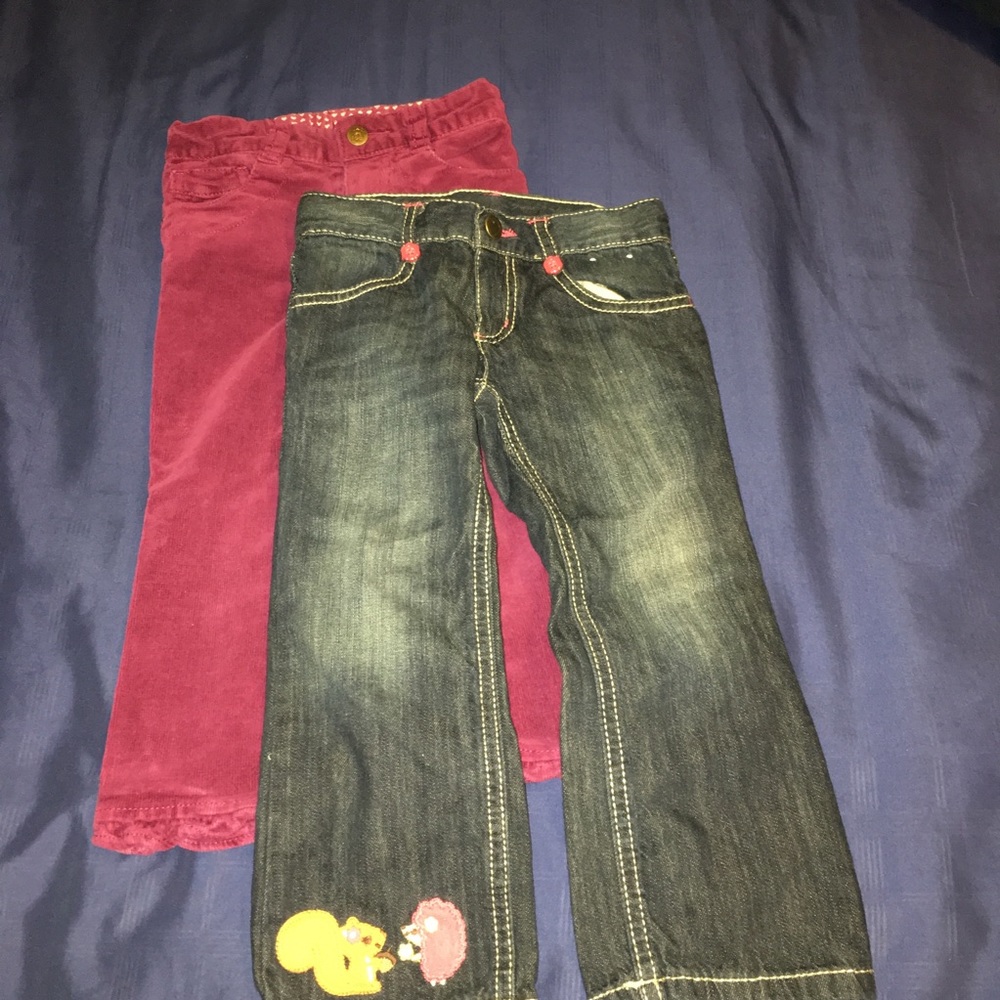 Two size 3T toddler girl pants.